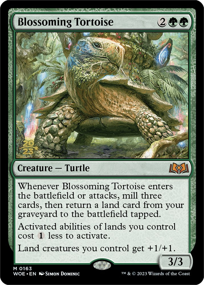 Blossoming Tortoise [Wilds of Eldraine Prerelease Promos] MTG Single Magic: The Gathering | Red Claw Gaming