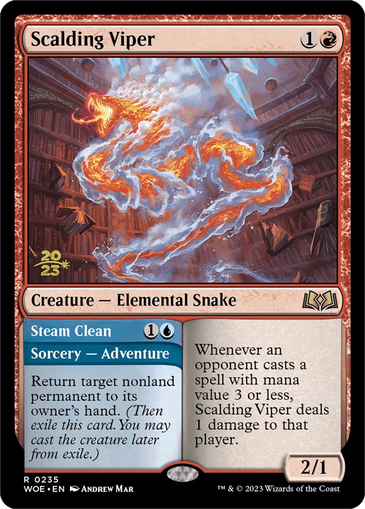 Scalding Viper [Wilds of Eldraine Prerelease Promos] MTG Single Magic: The Gathering | Red Claw Gaming