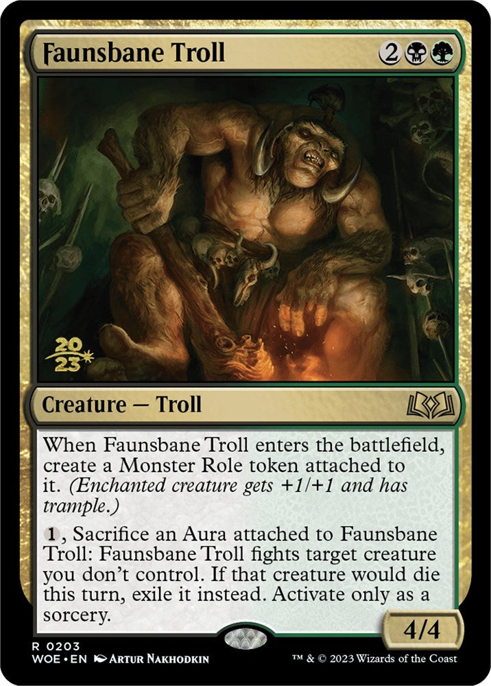 Faunsbane Troll [Wilds of Eldraine Prerelease Promos] MTG Single Magic: The Gathering | Red Claw Gaming