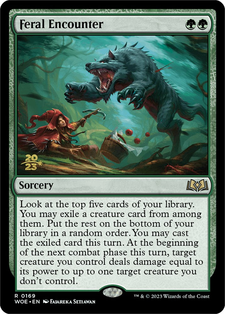Feral Encounter [Wilds of Eldraine Prerelease Promos] MTG Single Magic: The Gathering | Red Claw Gaming