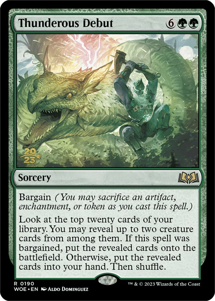 Thunderous Debut [Wilds of Eldraine Prerelease Promos] MTG Single Magic: The Gathering | Red Claw Gaming