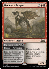 Decadent Dragon // Expensive Taste [Wilds of Eldraine Prerelease Promos] MTG Single Magic: The Gathering | Red Claw Gaming