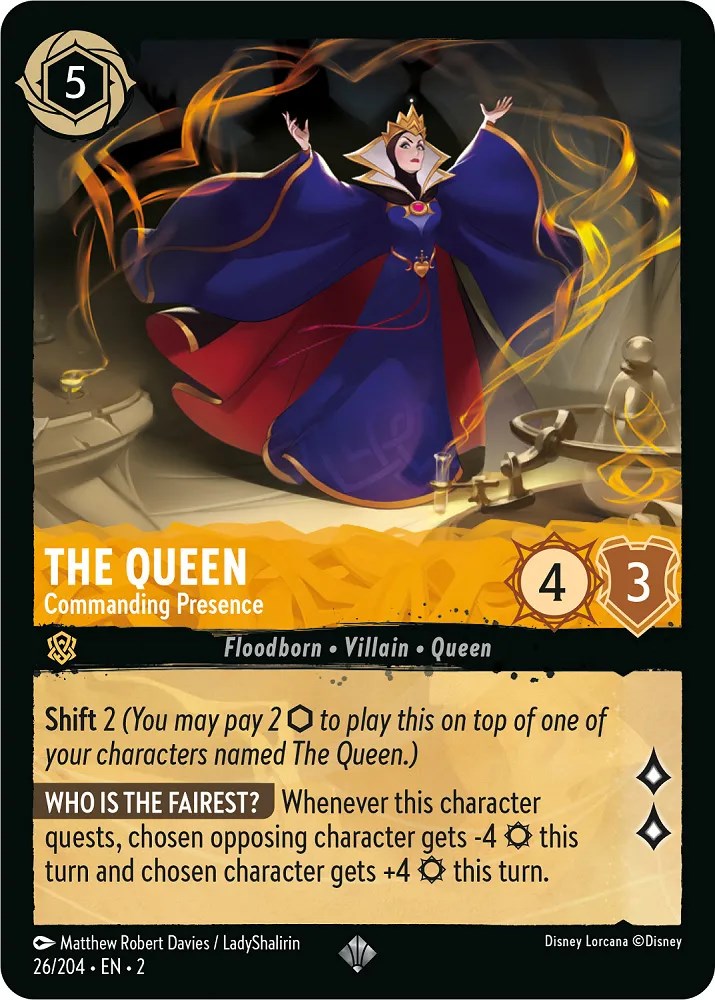 The Queen - Commanding Presence (26/204) [Rise of the Floodborn] Lorcana Single Disney | Red Claw Gaming
