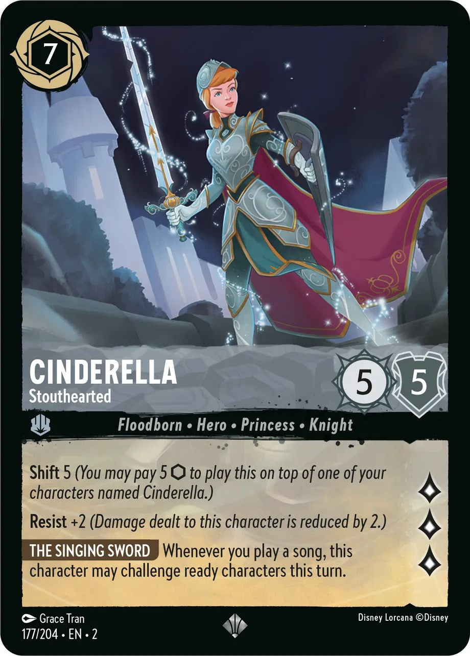 Cinderella - Stouthearted (177/204) [Rise of the Floodborn] Lorcana Single Disney | Red Claw Gaming