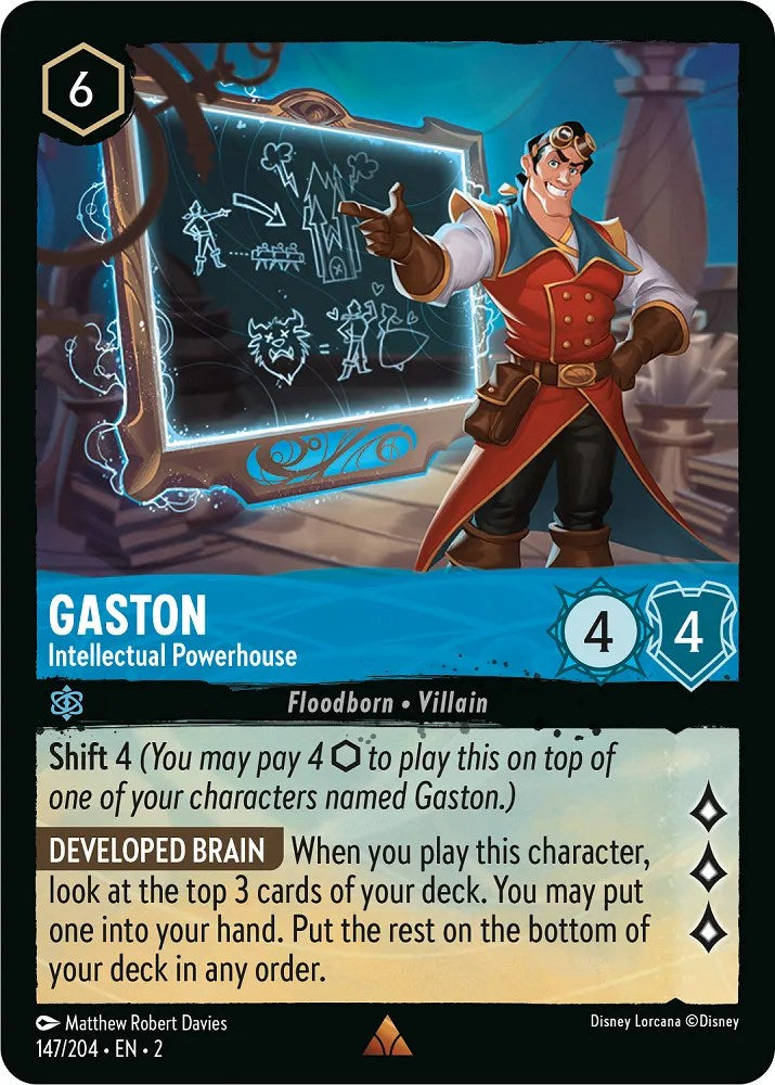 Gaston - Intellectual Powerhouse (147/204) [Rise of the Floodborn] Lorcana Single Disney | Red Claw Gaming