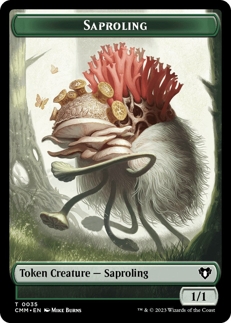 Saproling // Stoneforged Blade Double-Sided Token [Commander Masters Tokens] MTG Single Magic: The Gathering    | Red Claw Gaming