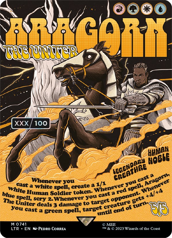 Aragorn, the Uniter (Borderless Poster) (Serialized) [The Lord of the Rings: Tales of Middle-Earth] MTG Single Magic: The Gathering | Red Claw Gaming