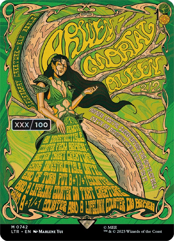 Arwen, Mortal Queen (Borderless Poster) (Serialized) [The Lord of the Rings: Tales of Middle-Earth] MTG Single Magic: The Gathering | Red Claw Gaming