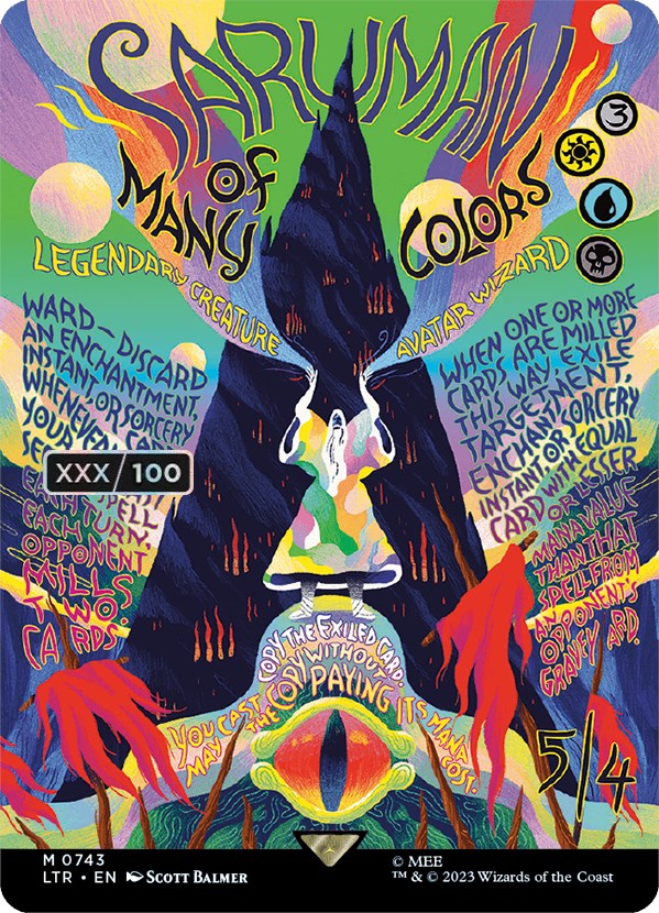 Saruman of Many Colors (Borderless Poster) (Serialized) [The Lord of the Rings: Tales of Middle-Earth] MTG Single Magic: The Gathering | Red Claw Gaming