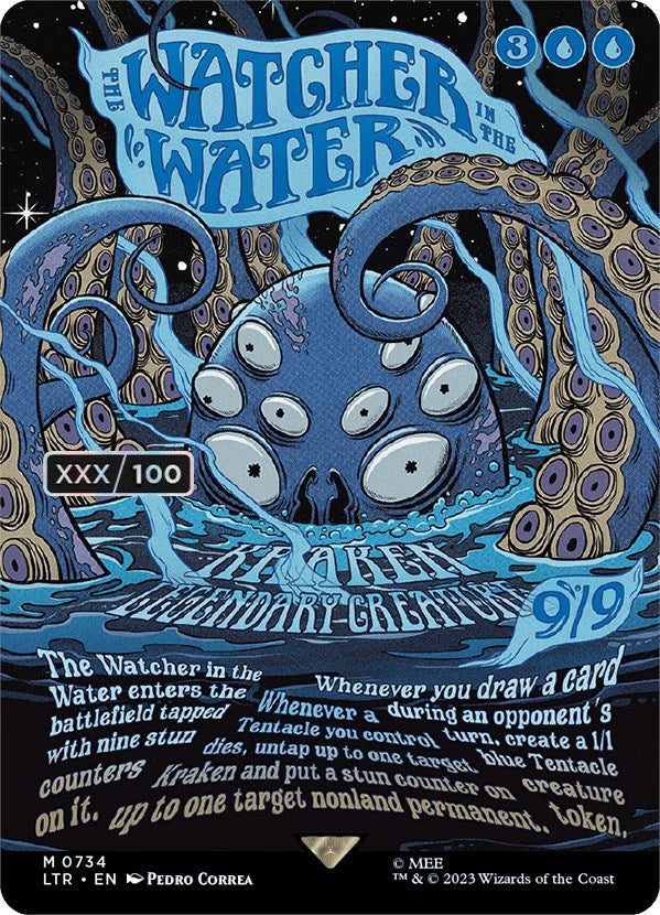 The Watcher in the Water (Borderless Poster) (Serialized) [The Lord of the Rings: Tales of Middle-Earth] MTG Single Magic: The Gathering | Red Claw Gaming