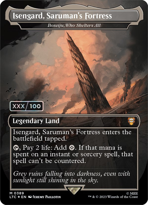 Isengard, Saruman's Fortress - Boseiju, Who Shelters All (Serialized) [The Lord of the Rings: Tales of Middle-Earth Commander] MTG Single Magic: The Gathering | Red Claw Gaming