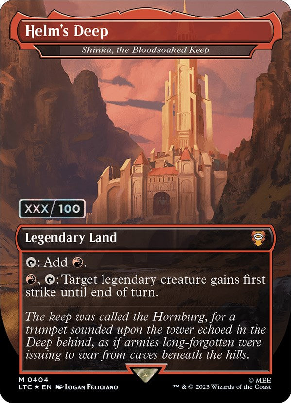 Helm's Deep - Shinka, the Bloodsoaked Keep (Serialized) [The Lord of the Rings: Tales of Middle-Earth Commander] MTG Single Magic: The Gathering | Red Claw Gaming