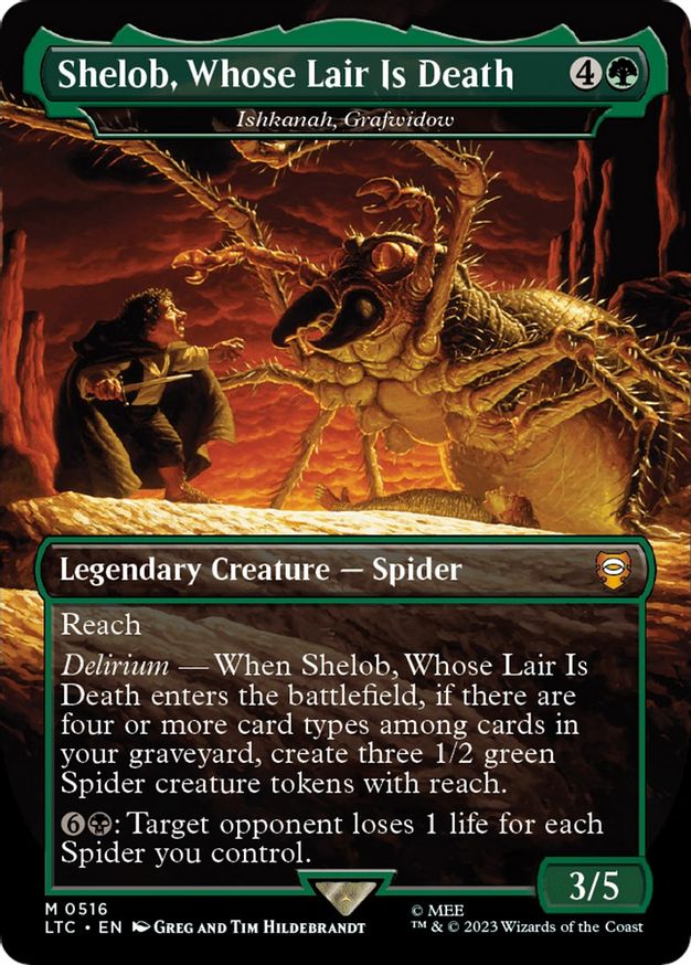 Shelob, Whose Lair Is Death - Ishkanah, Grafwidow (Borderless) [The Lord of the Rings: Tales of Middle-Earth Commander] MTG Single Magic: The Gathering | Red Claw Gaming