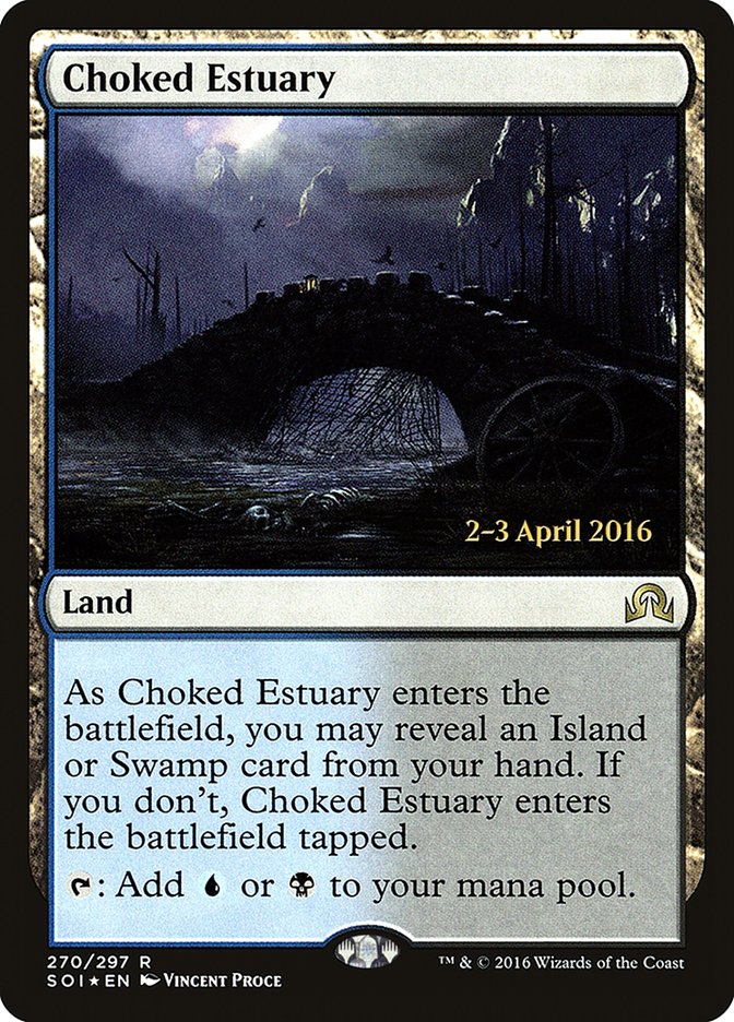 Choked Estuary [Shadows over Innistrad Prerelease Promos] MTG Single Magic: The Gathering | Red Claw Gaming