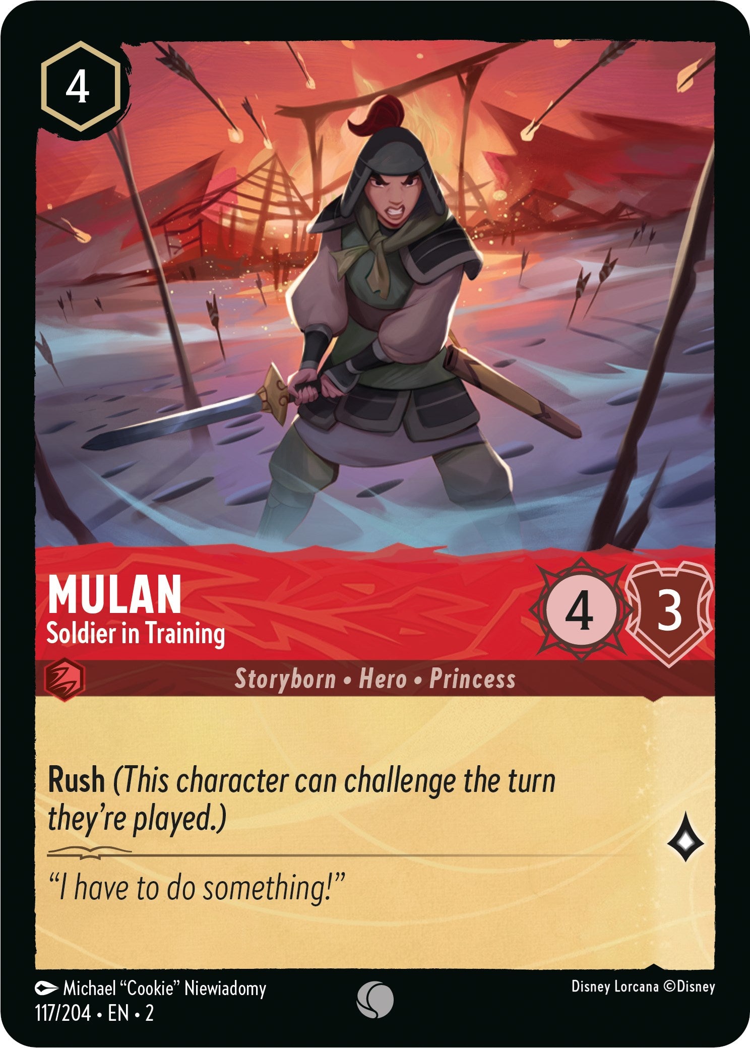 Mulan - Soldier in Training (117/204) [Rise of the Floodborn] Lorcana Single Disney | Red Claw Gaming