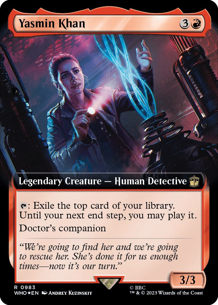 Yasmin Khan (Extended Art) (Surge Foil) [Doctor Who] MTG Single Magic: The Gathering | Red Claw Gaming