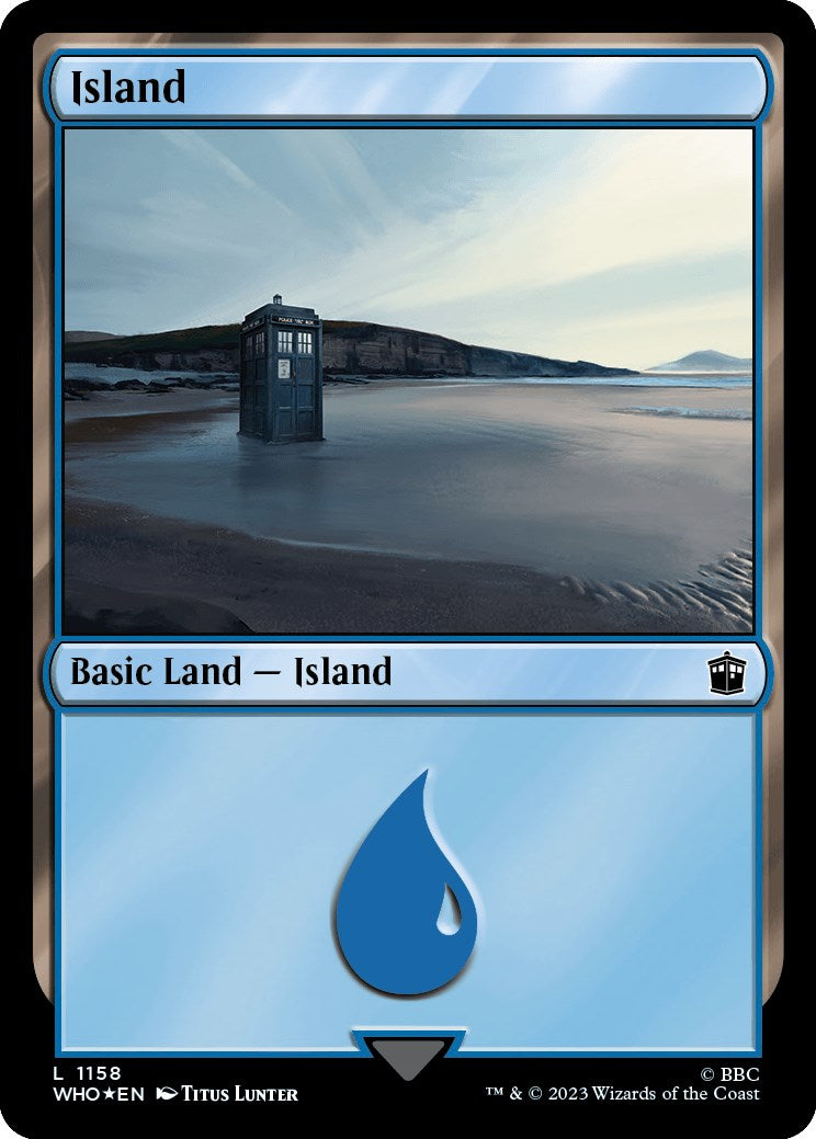 Island (1158) (Surge Foil) [Doctor Who] MTG Single Magic: The Gathering | Red Claw Gaming