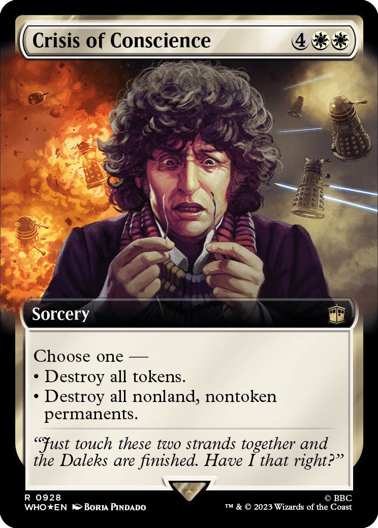 Crisis of Conscience (Extended Art) (Surge Foil) [Doctor Who] MTG Single Magic: The Gathering | Red Claw Gaming