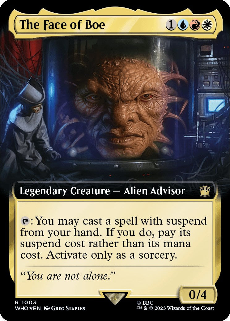 The Face of Boe (Extended Art) (Surge Foil) [Doctor Who] MTG Single Magic: The Gathering | Red Claw Gaming