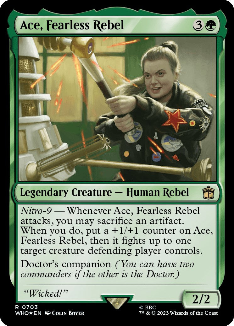 Ace, Fearless Rebel (Surge Foil) [Doctor Who] MTG Single Magic: The Gathering | Red Claw Gaming