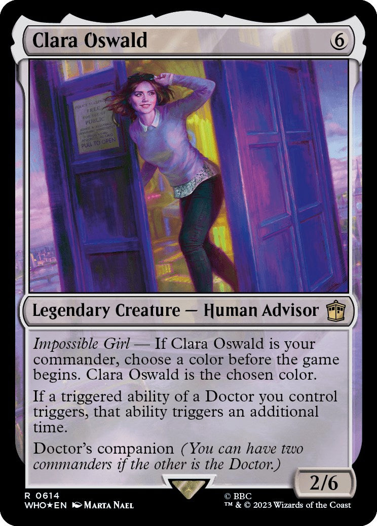 Clara Oswald (Surge Foil) [Doctor Who] MTG Single Magic: The Gathering | Red Claw Gaming