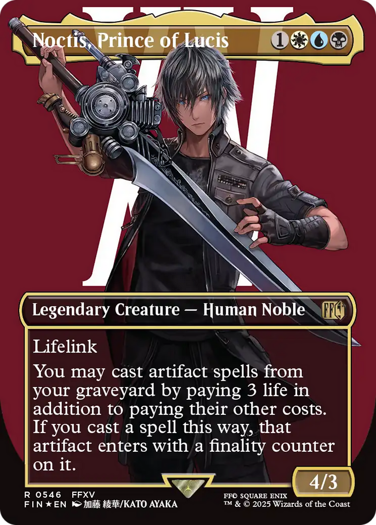 Noctis, Prince of Lucis (Borderless) (Surge Foil) [FINAL FANTASY] MTG Single Magic: The Gathering | Red Claw Gaming