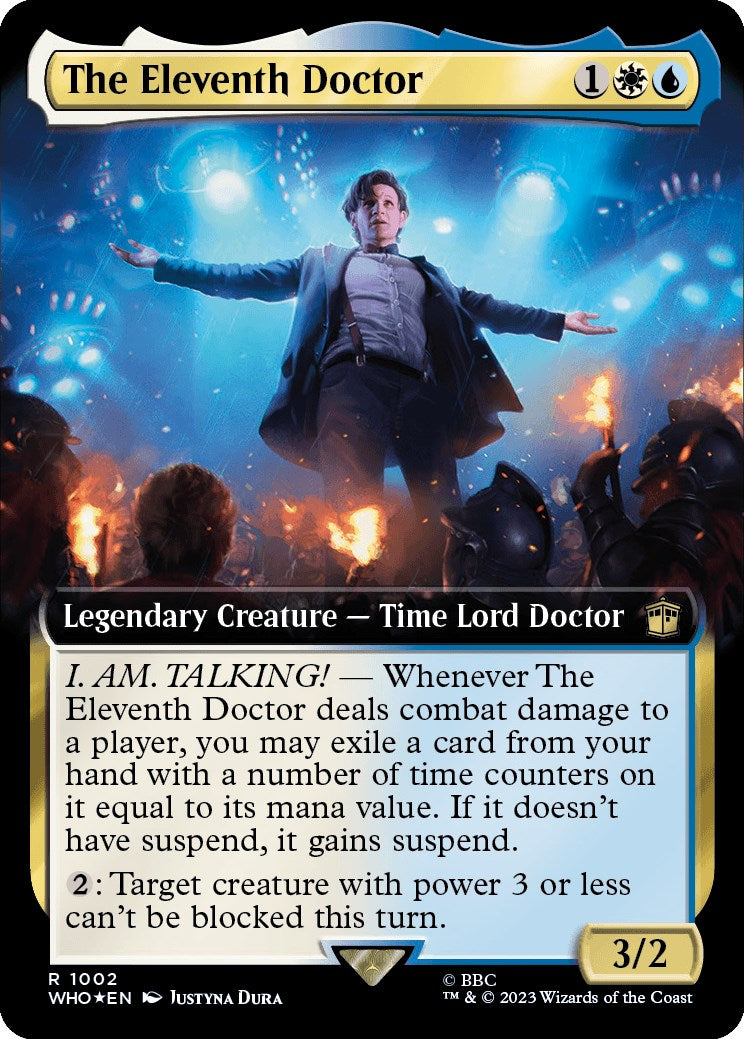The Eleventh Doctor (Extended Art) (Surge Foil) [Doctor Who] MTG Single Magic: The Gathering | Red Claw Gaming