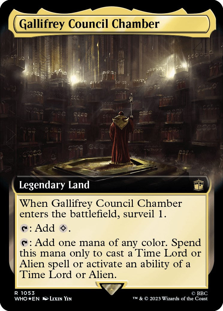 Gallifrey Council Chamber (Extended Art) (Surge Foil) [Doctor Who] MTG Single Magic: The Gathering | Red Claw Gaming