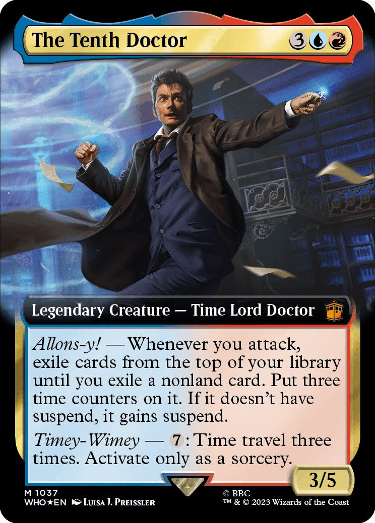 The Tenth Doctor (Extended Art) (Surge Foil) [Doctor Who] MTG Single Magic: The Gathering | Red Claw Gaming
