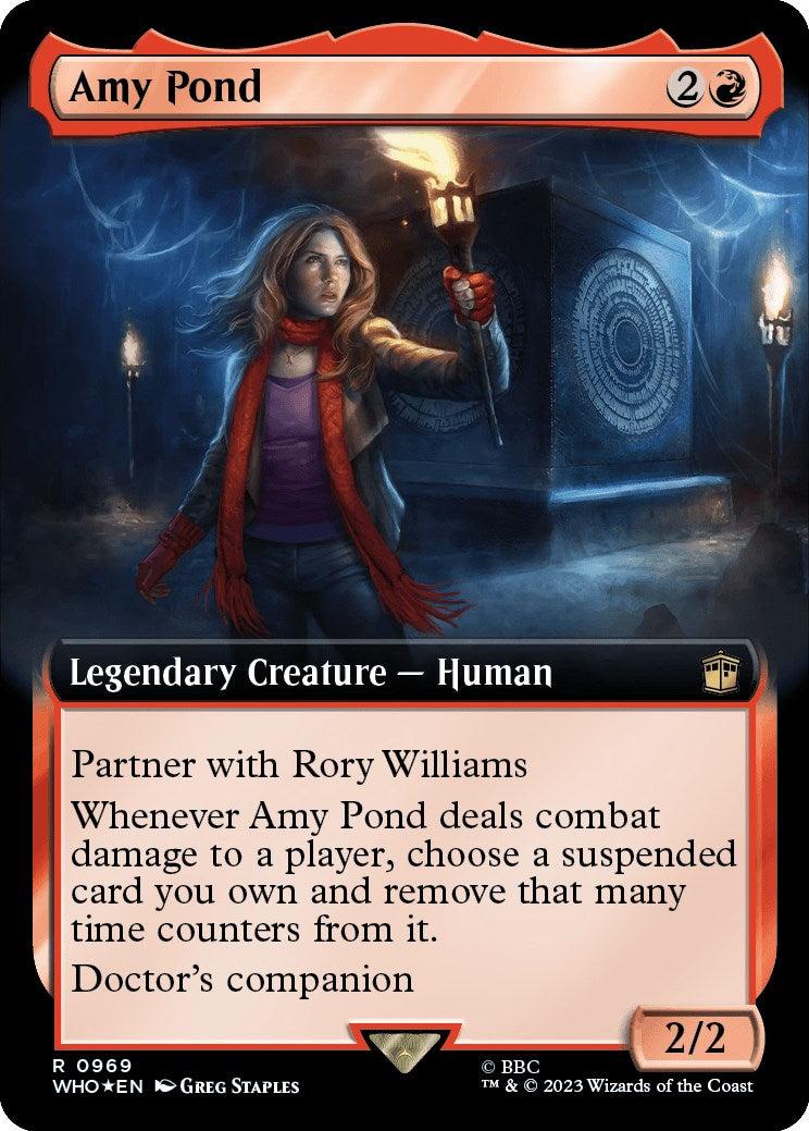 Amy Pond (Extended Art) (Surge Foil) [Doctor Who] MTG Single Magic: The Gathering | Red Claw Gaming