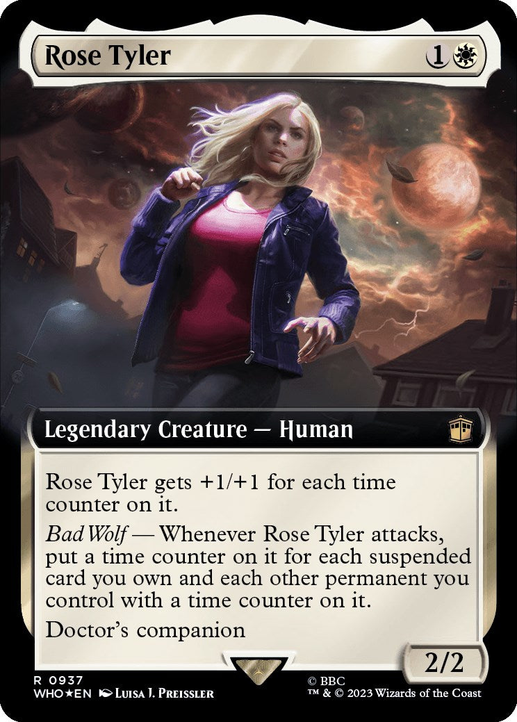Rose Tyler (Extended Art) (Surge Foil) [Doctor Who] MTG Single Magic: The Gathering | Red Claw Gaming