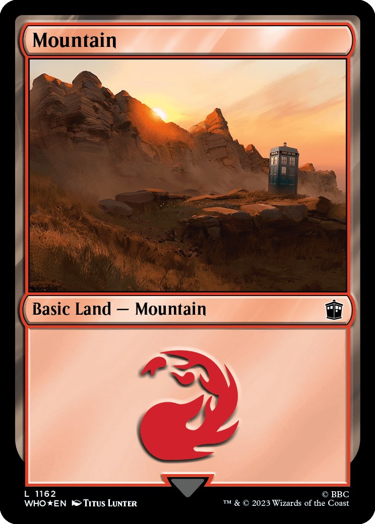 Mountain (1162) (Surge Foil) [Doctor Who] MTG Single Magic: The Gathering | Red Claw Gaming