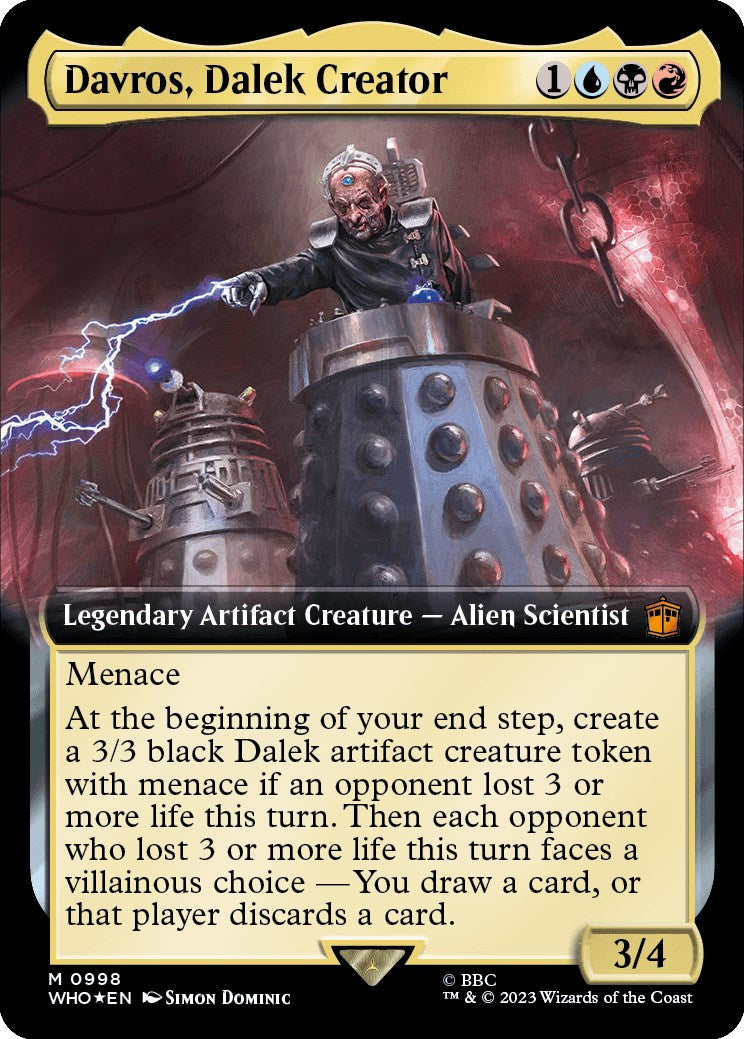 Davros, Dalek Creator (Extended Art) (Surge Foil) [Doctor Who] MTG Single Magic: The Gathering | Red Claw Gaming