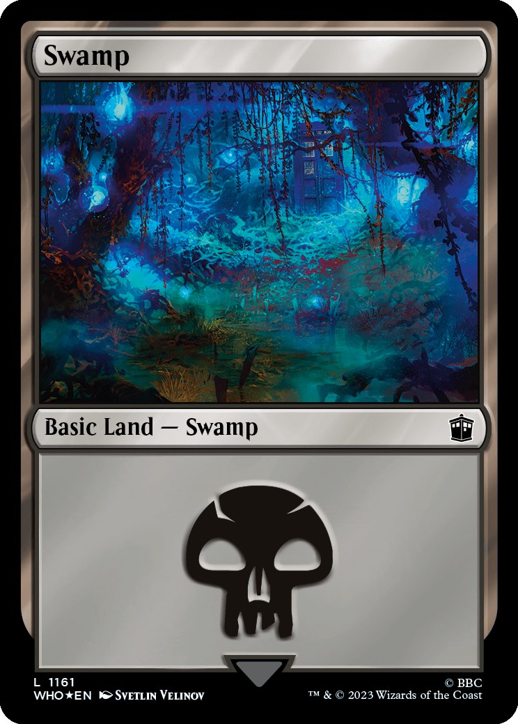 Swamp (1161) (Surge Foil) [Doctor Who] MTG Single Magic: The Gathering | Red Claw Gaming