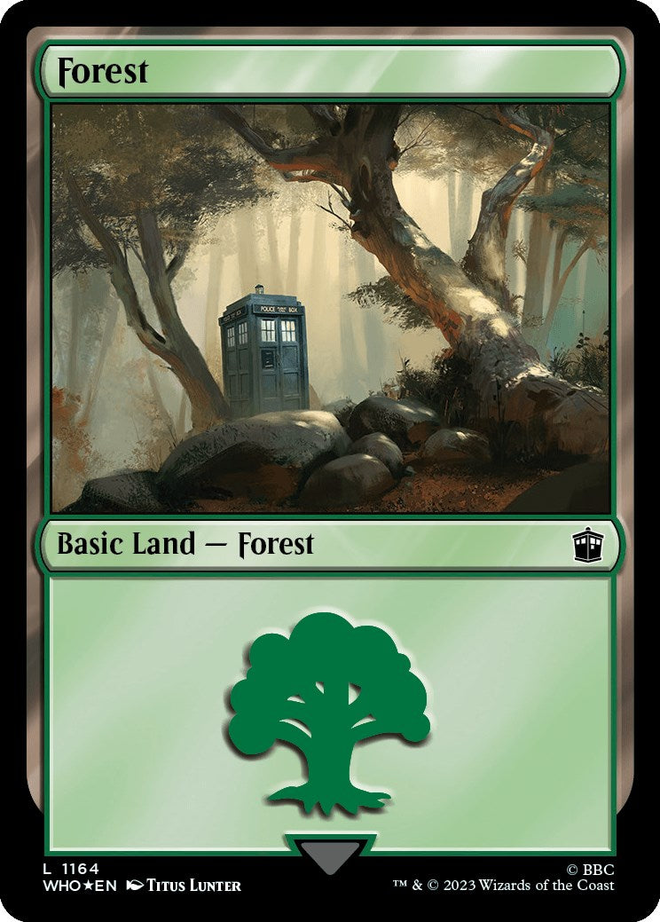 Forest (1164) (Surge Foil) [Doctor Who] MTG Single Magic: The Gathering | Red Claw Gaming