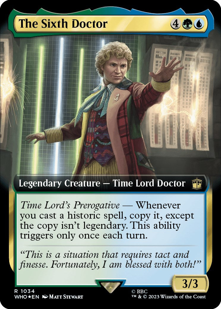 The Sixth Doctor (Extended Art) (Surge Foil) [Doctor Who] MTG Single Magic: The Gathering | Red Claw Gaming