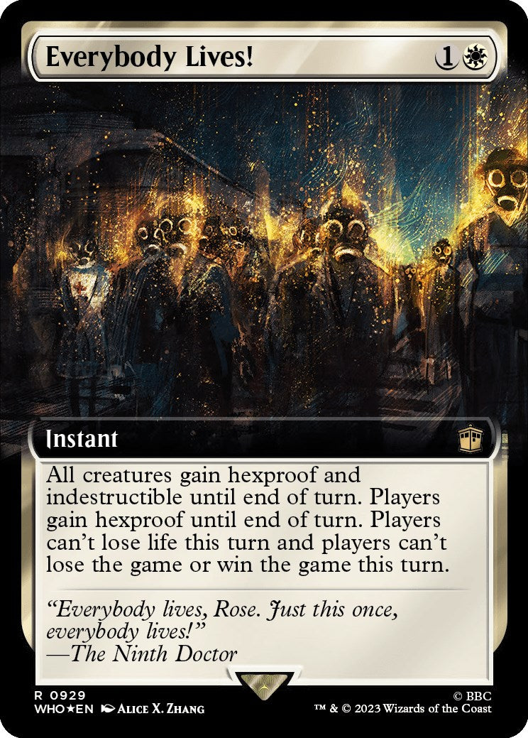 Everybody Lives! (Extended Art) (Surge Foil) [Doctor Who] MTG Single Magic: The Gathering | Red Claw Gaming