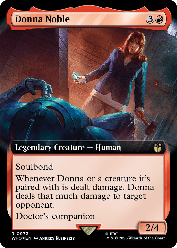 Donna Noble (Extended Art) (Surge Foil) [Doctor Who] MTG Single Magic: The Gathering | Red Claw Gaming
