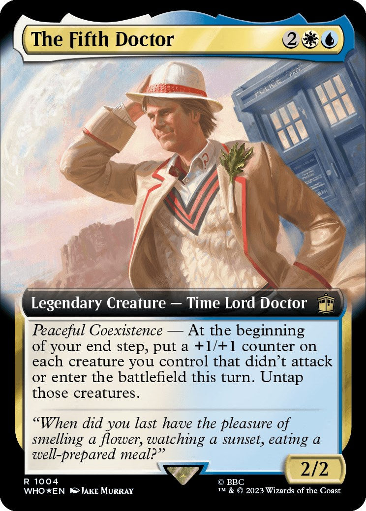 The Fifth Doctor (Extended Art) (Surge Foil) [Doctor Who] MTG Single Magic: The Gathering    | Red Claw Gaming