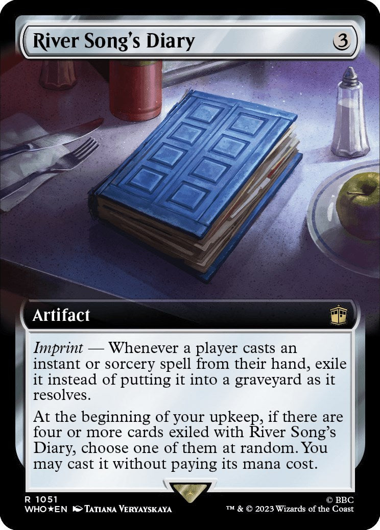 River Song's Diary (Extended Art) (Surge Foil) [Doctor Who] MTG Single Magic: The Gathering | Red Claw Gaming