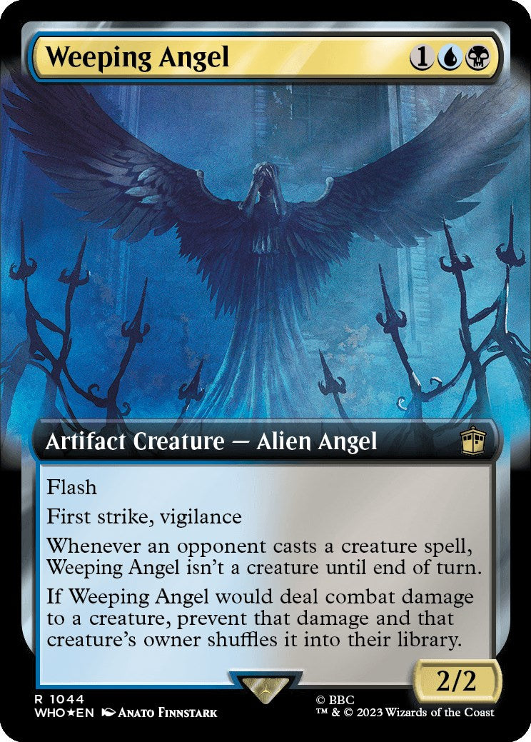 Weeping Angel (Extended Art) (Surge Foil) [Doctor Who] MTG Single Magic: The Gathering | Red Claw Gaming