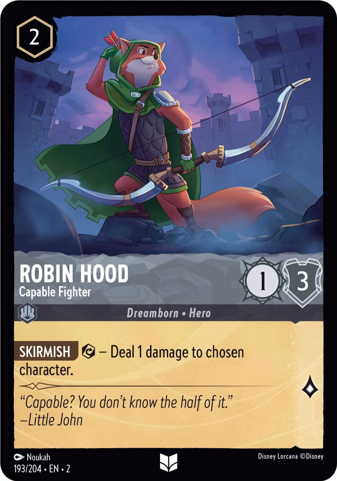 Robin Hood - Capable Fighter (193/204) [Rise of the Floodborn] Lorcana Single Disney | Red Claw Gaming