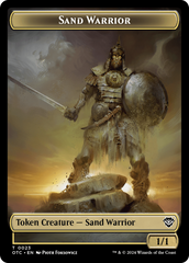 Plant // Sand Warrior Double-Sided Token [Outlaws of Thunder Junction Commander Tokens] MTG Single Magic: The Gathering    | Red Claw Gaming