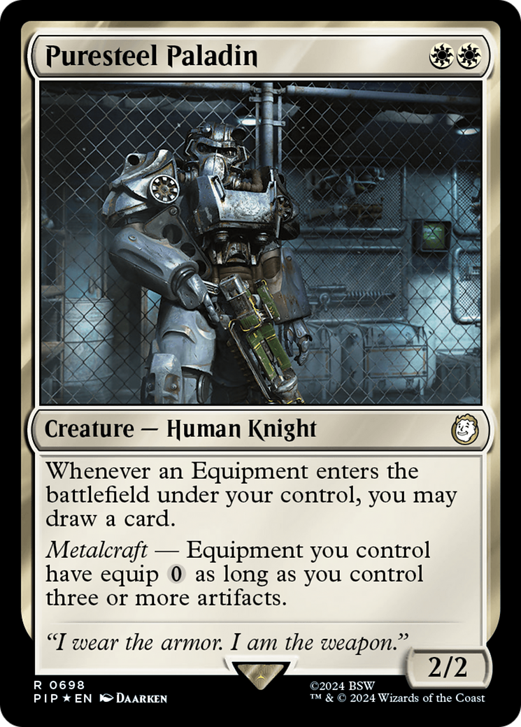 Puresteel Paladin (Surge Foil) [Fallout] MTG Single Magic: The Gathering | Red Claw Gaming