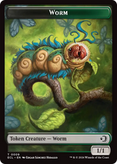 Merfolk // Worm Double-Sided Token [Lorwyn Eclipsed Tokens] MTG Single Magic: The Gathering | Red Claw Gaming