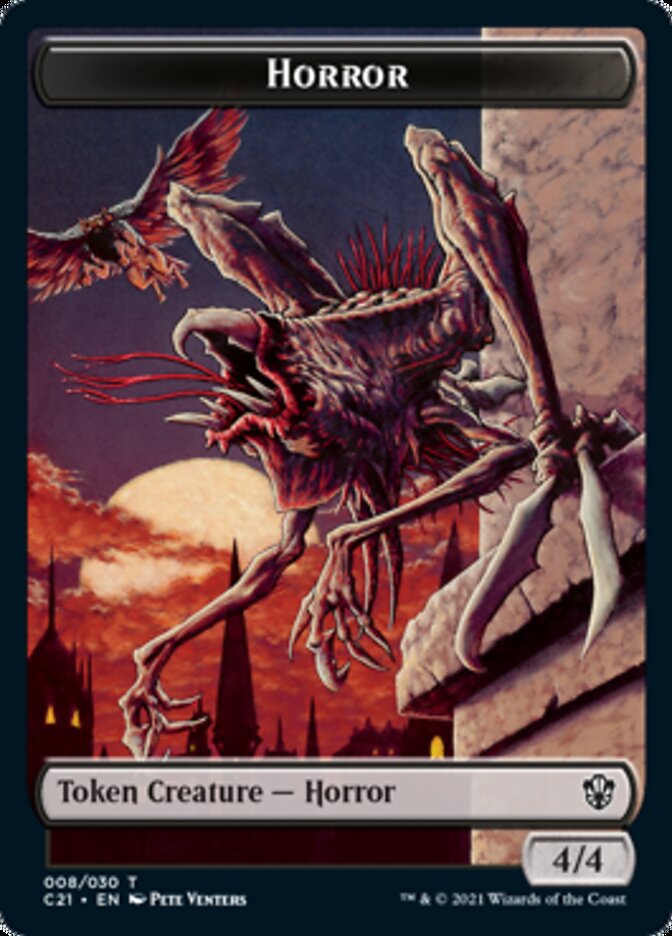 Zombie // Horror Double-Sided Token [Commander 2021 Tokens] MTG Single Magic: The Gathering | Red Claw Gaming
