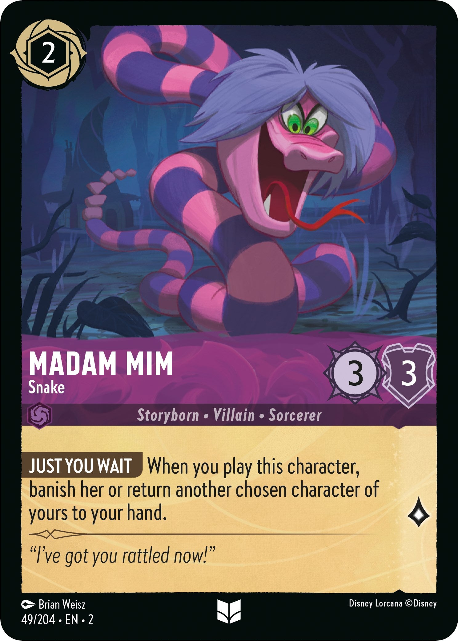 Madam Mim - Snake (49/204) [Rise of the Floodborn] Lorcana Single Disney | Red Claw Gaming