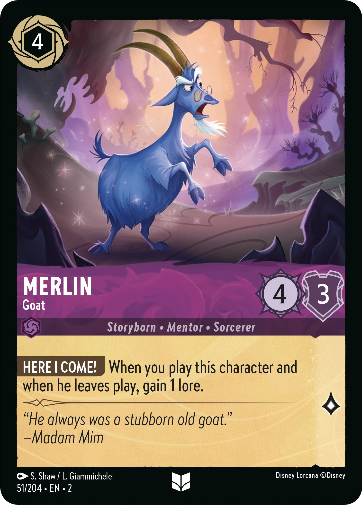 Merlin - Goat (51/204) [Rise of the Floodborn] Lorcana Single Disney | Red Claw Gaming