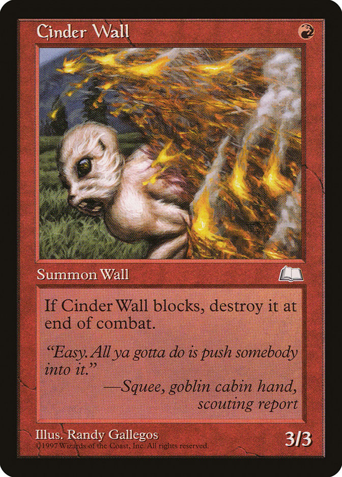 Cinder Wall [Weatherlight] MTG Single Magic: The Gathering | Red Claw Gaming