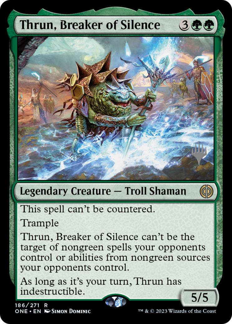 Thrun, Breaker of Silence (Promo Pack) [Phyrexia: All Will Be One Promos] MTG Single Magic: The Gathering | Red Claw Gaming